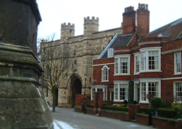 Gatehouse with Houses and Cathedral on the Left